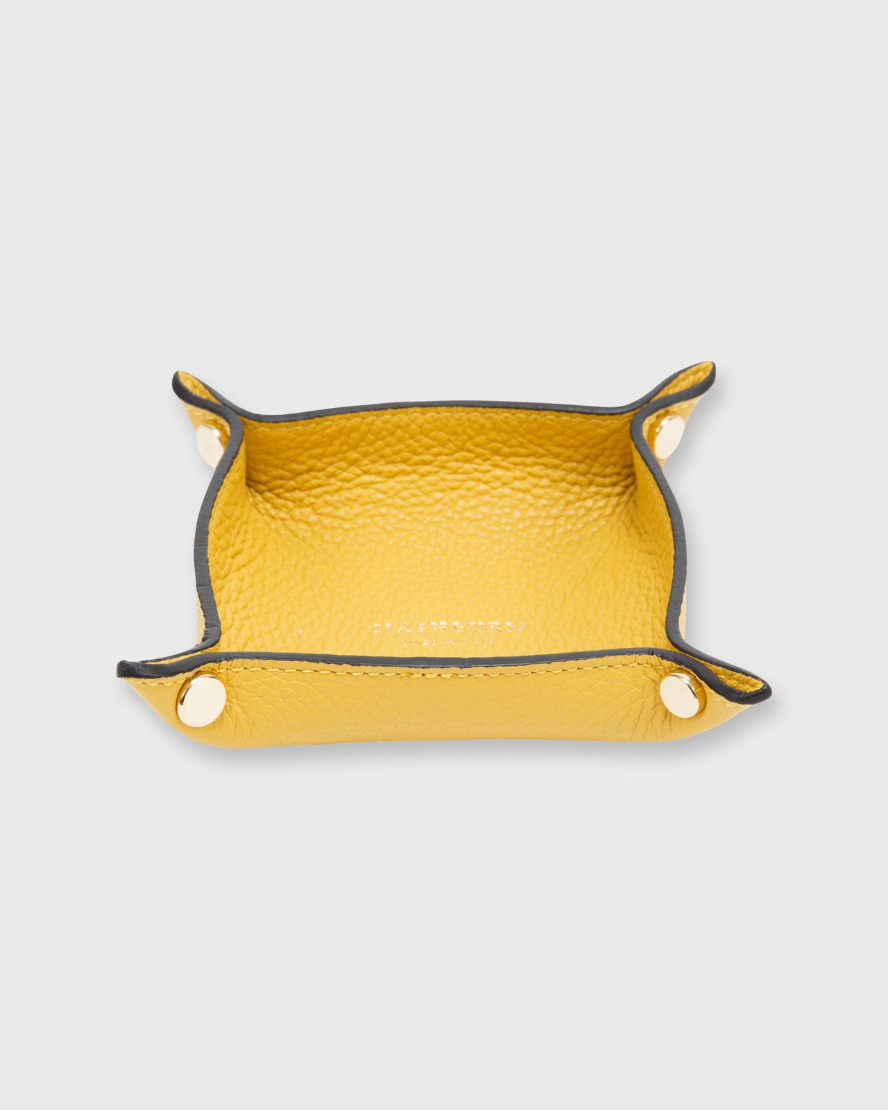 Soft Small Square Tray Yellow Alce Leather