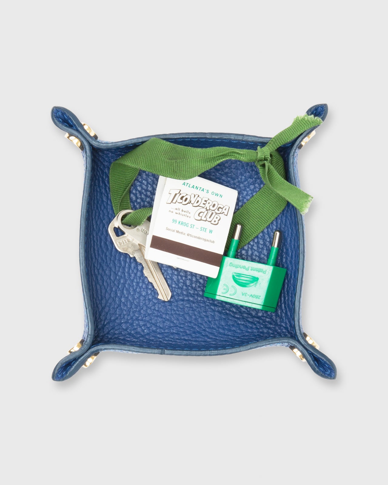 Soft Small Square Tray Deep Blue Alce Leather