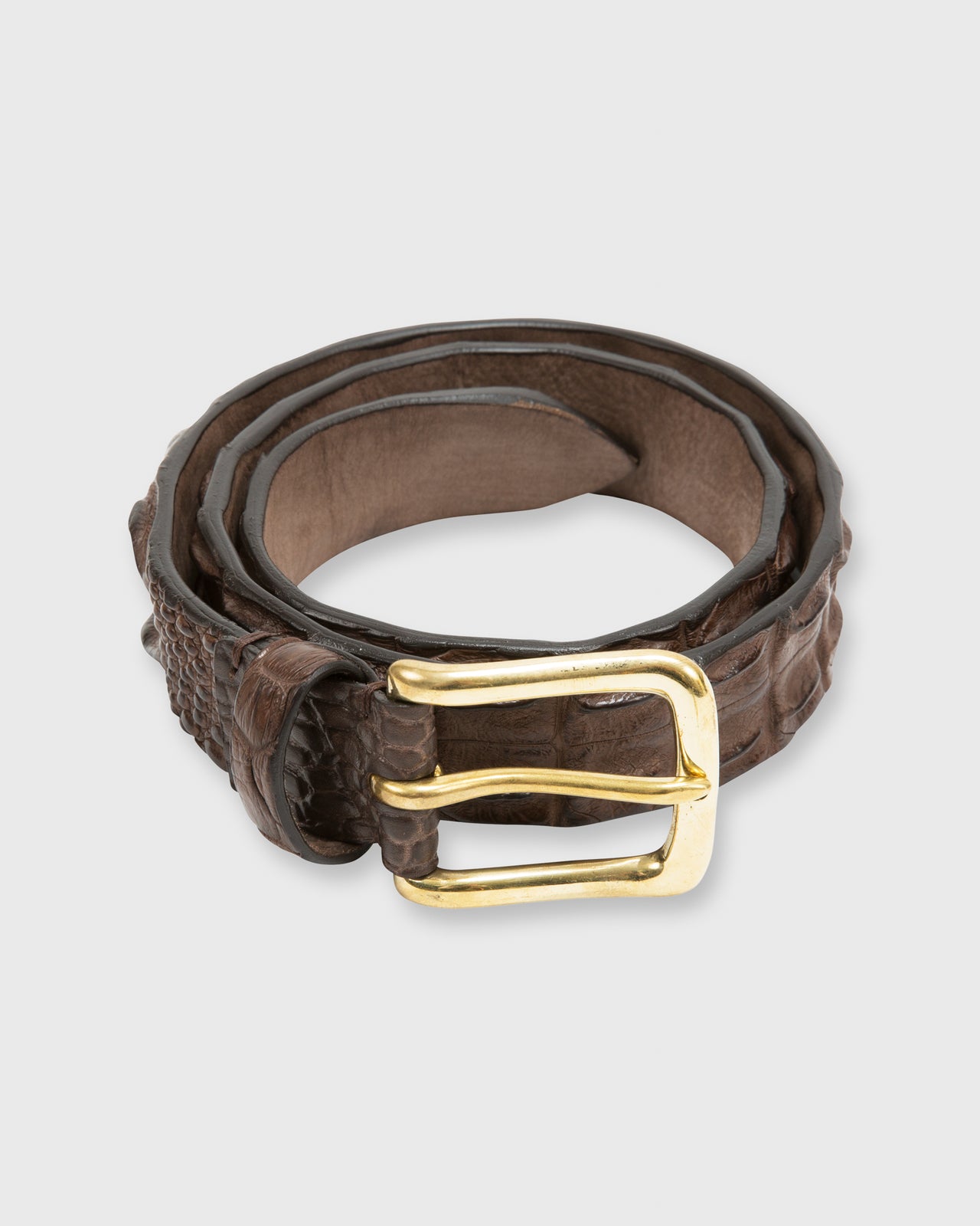 1 3/8" Hornback Crocodile Belt Brown
