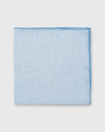 Load image into Gallery viewer, Hand-Rolled Pocket Square Sky Cotolino/Blue Edge
