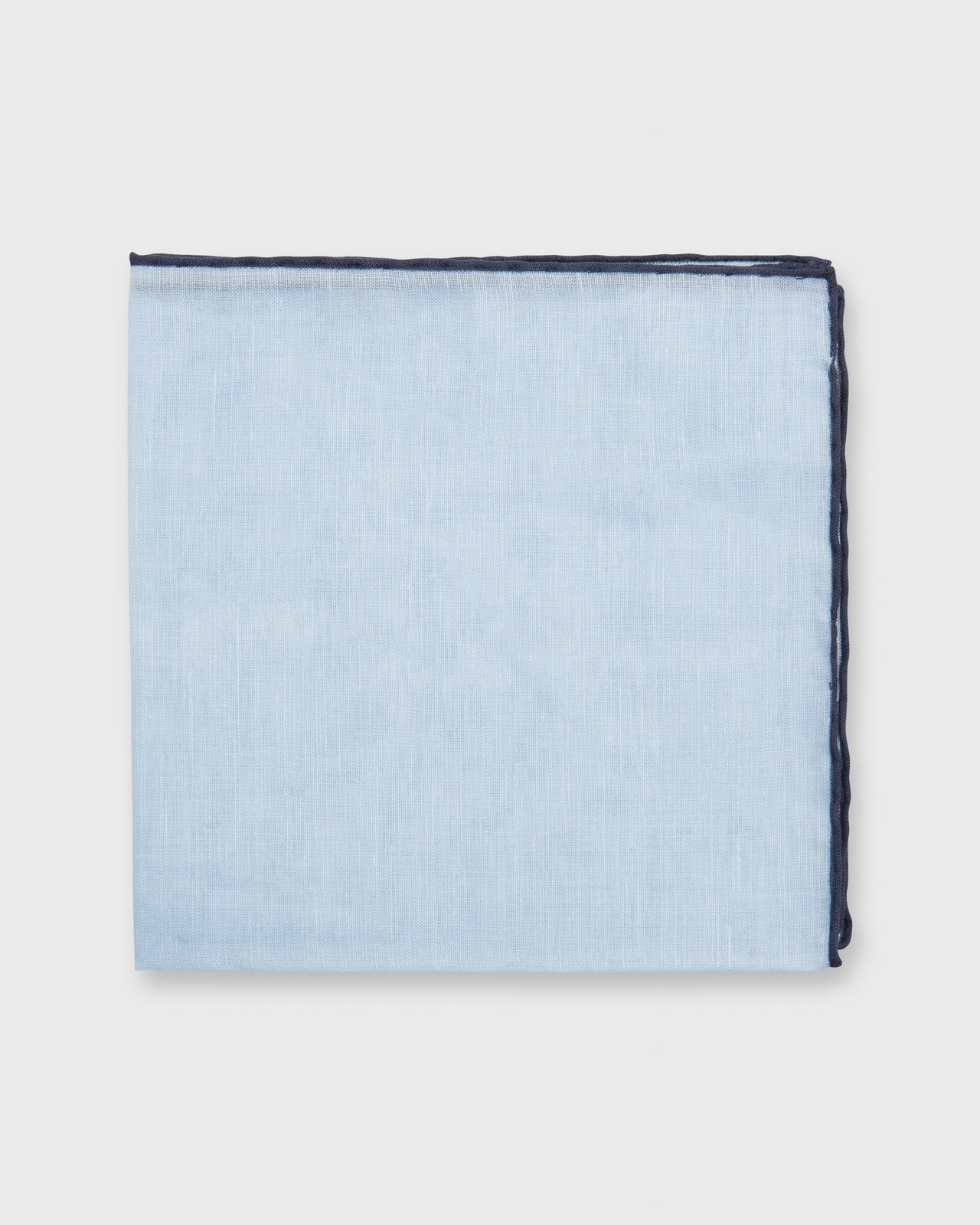 Hand-Rolled Pocket Square Sky Cotolino/Navy Edge