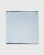 Load image into Gallery viewer, Hand-Rolled Pocket Square Sky Cotolino/Navy Edge
