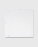 Load image into Gallery viewer, Hand-Rolled Pocket Square White Cotolino/Sky Edge
