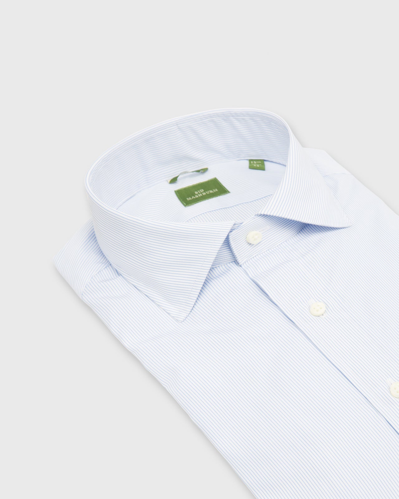 Slim Fit Spread Collar Dress Shirt Sky Pencil Stripe Poplin