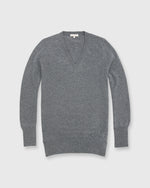 Load image into Gallery viewer, Cydney Boyfriend V-Neck Sweater Heather Grey Cashmere
