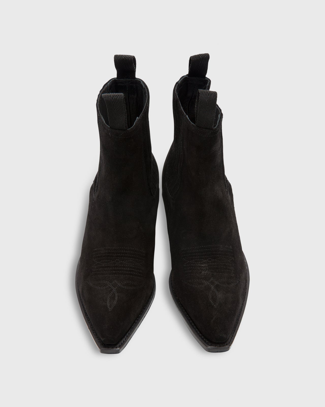 Short Cowboy Boot Black Suede