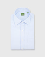 Load image into Gallery viewer, Spread Collar Dress Shirt Sky Small Bengal Stripe Poplin
