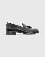 Load image into Gallery viewer, Italian Tassel Loafer Black Calfskin
