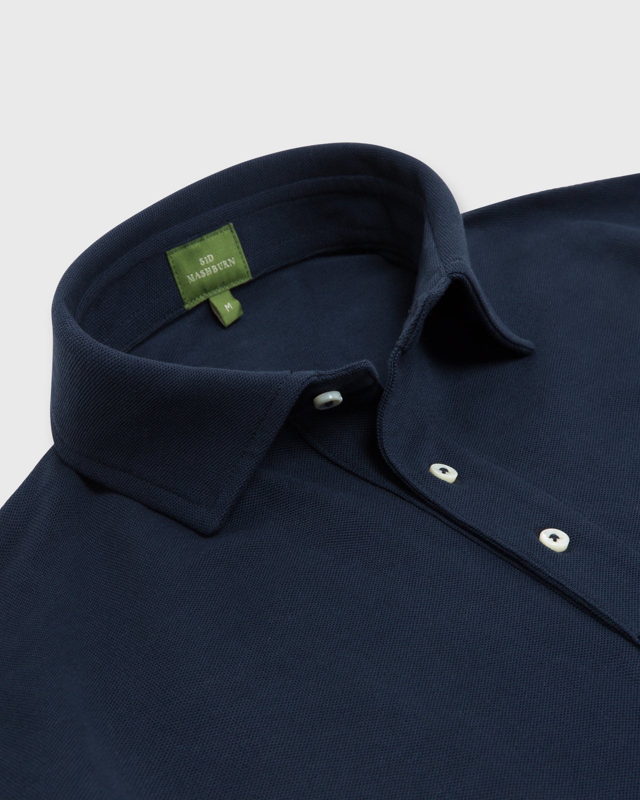 Long-Sleeved Polo Navy Pima Pique
