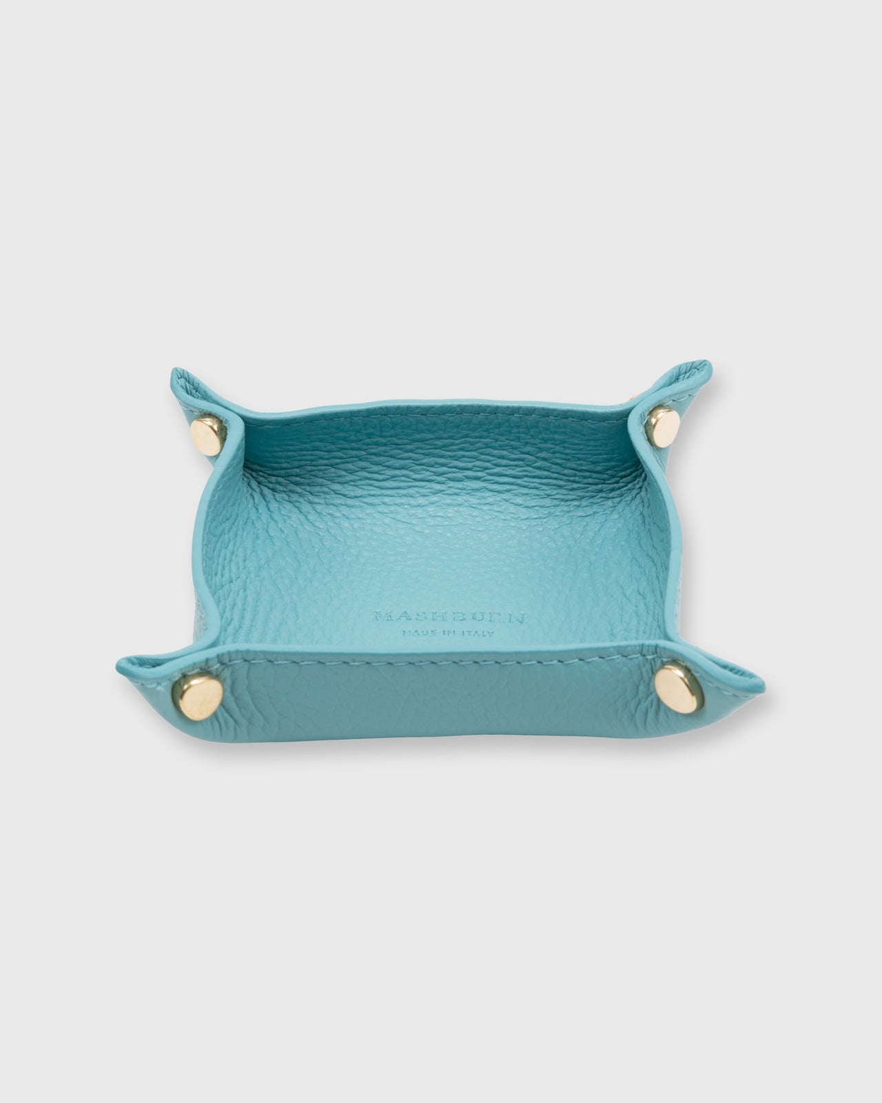 Soft Small Square Tray Turquoise Alce Leather