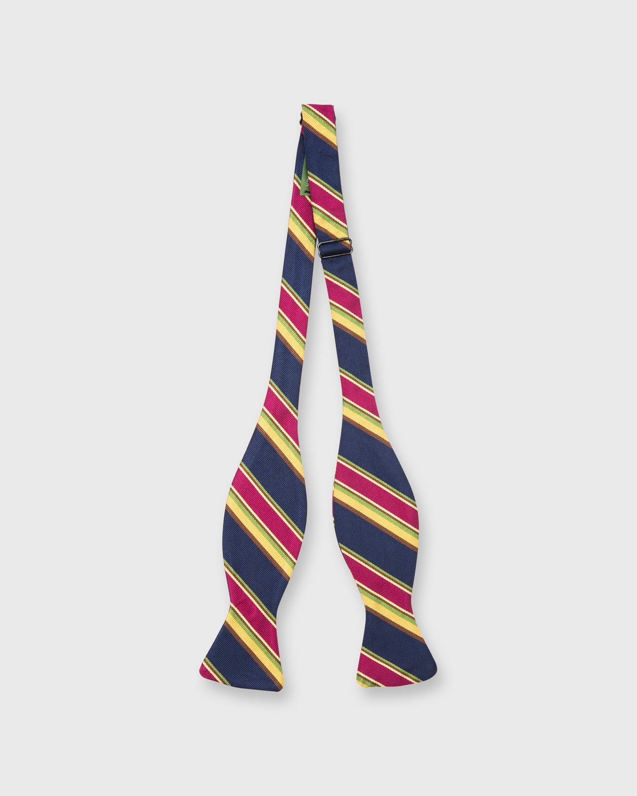 Silk Woven Bow Tie Navy/Magenta/Yellow Tuckahoe Stripes