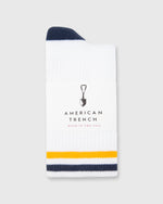 Load image into Gallery viewer, Kennedy Luxe Athletic Socks White/Navy/Gold
