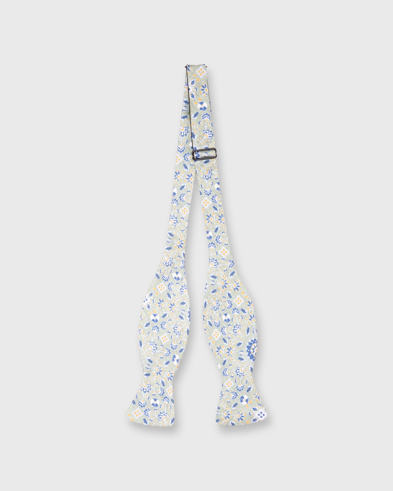 Cotton Print Bow Tie Sage/Blue Floral