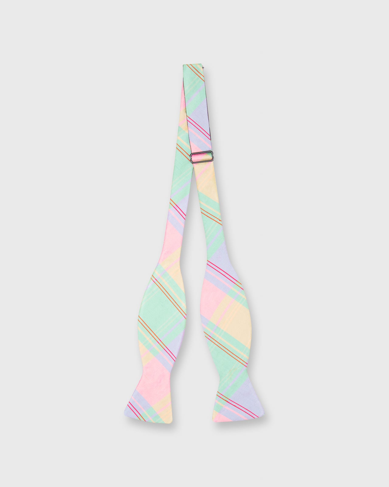 Cotton Woven Bow Tie Pale Olive/Pink Multi Madras