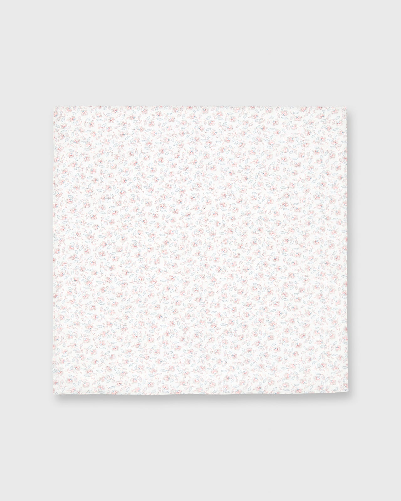 Cotton Print Pocket Square Bone/Cranberry Floral Dot