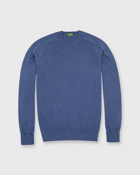 Classic Crewneck Sweater Heather Blue Cashmere