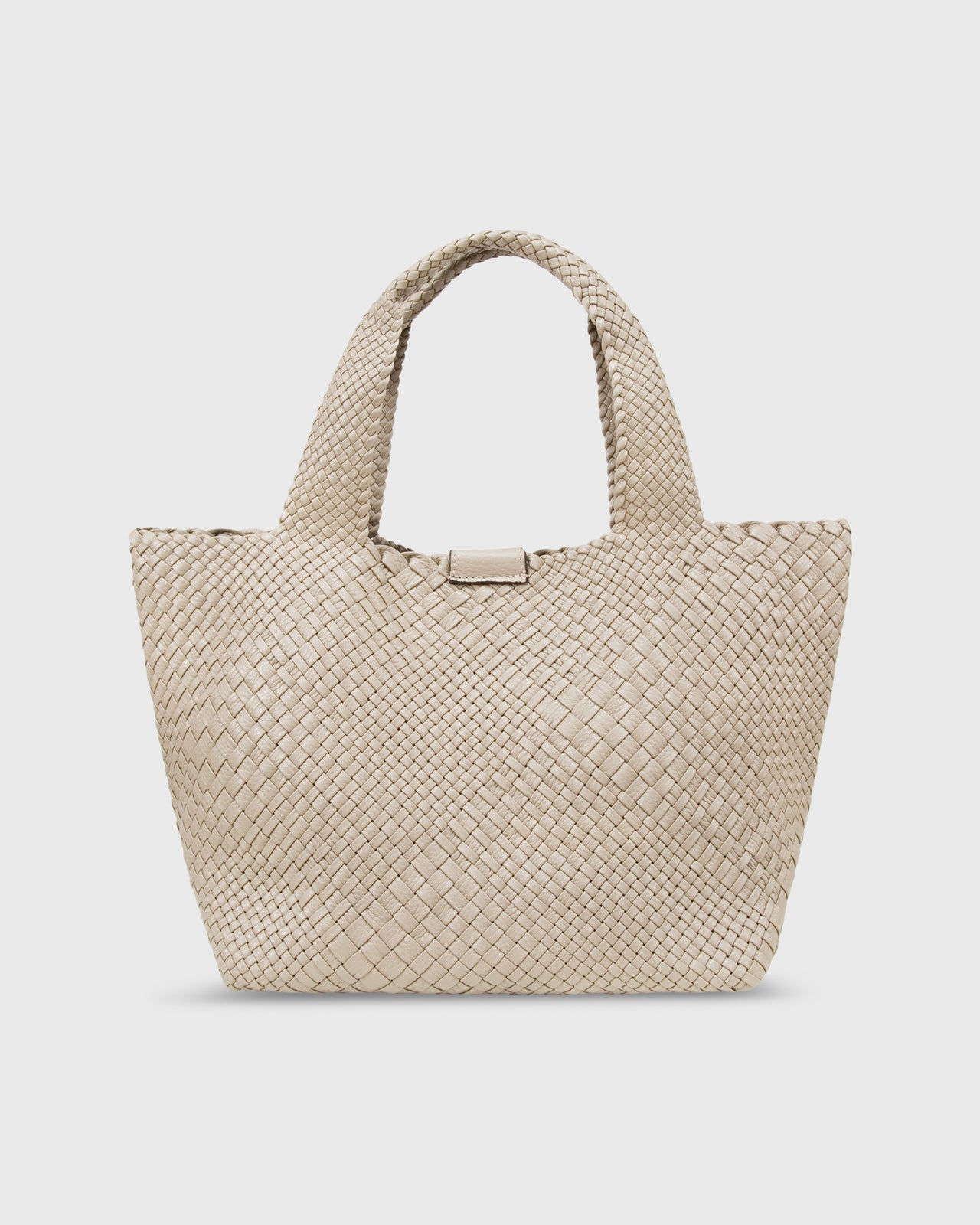 Mercato Handwoven Tote Beige Leather