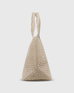 Load image into Gallery viewer, Mercato Handwoven Tote Beige Leather
