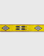 Load image into Gallery viewer, 1.25" African Beaded Belt Yellow Multi Feather Design
