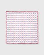 Load image into Gallery viewer, Cotton/Linen Print Pocket Square Natural/Red/Navy Floral
