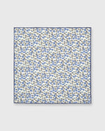 Load image into Gallery viewer, Cotton/Linen Print Pocket Square White/Navy/Olive Floral
