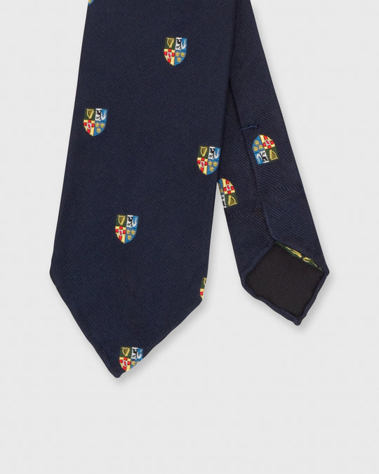 Silk Repp Tie Navy/Blue/Gold Crest