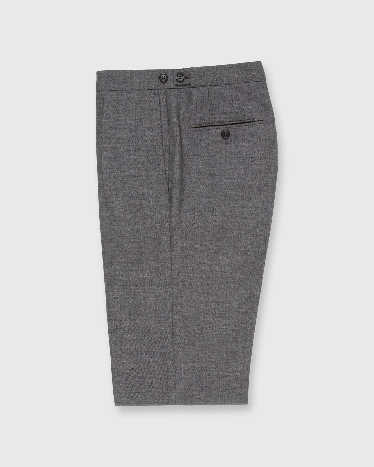 Pleated Dress Trouser Mid-Grey High-Twist
