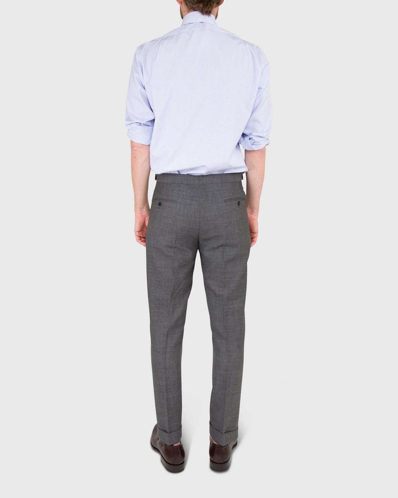 Pleated Dress Trouser Mid-Grey High-Twist