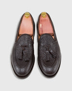 Load image into Gallery viewer, Italian Tassel Loafer Dark Brown Sharkskin
