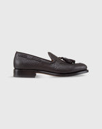 Load image into Gallery viewer, Italian Tassel Loafer Dark Brown Sharkskin
