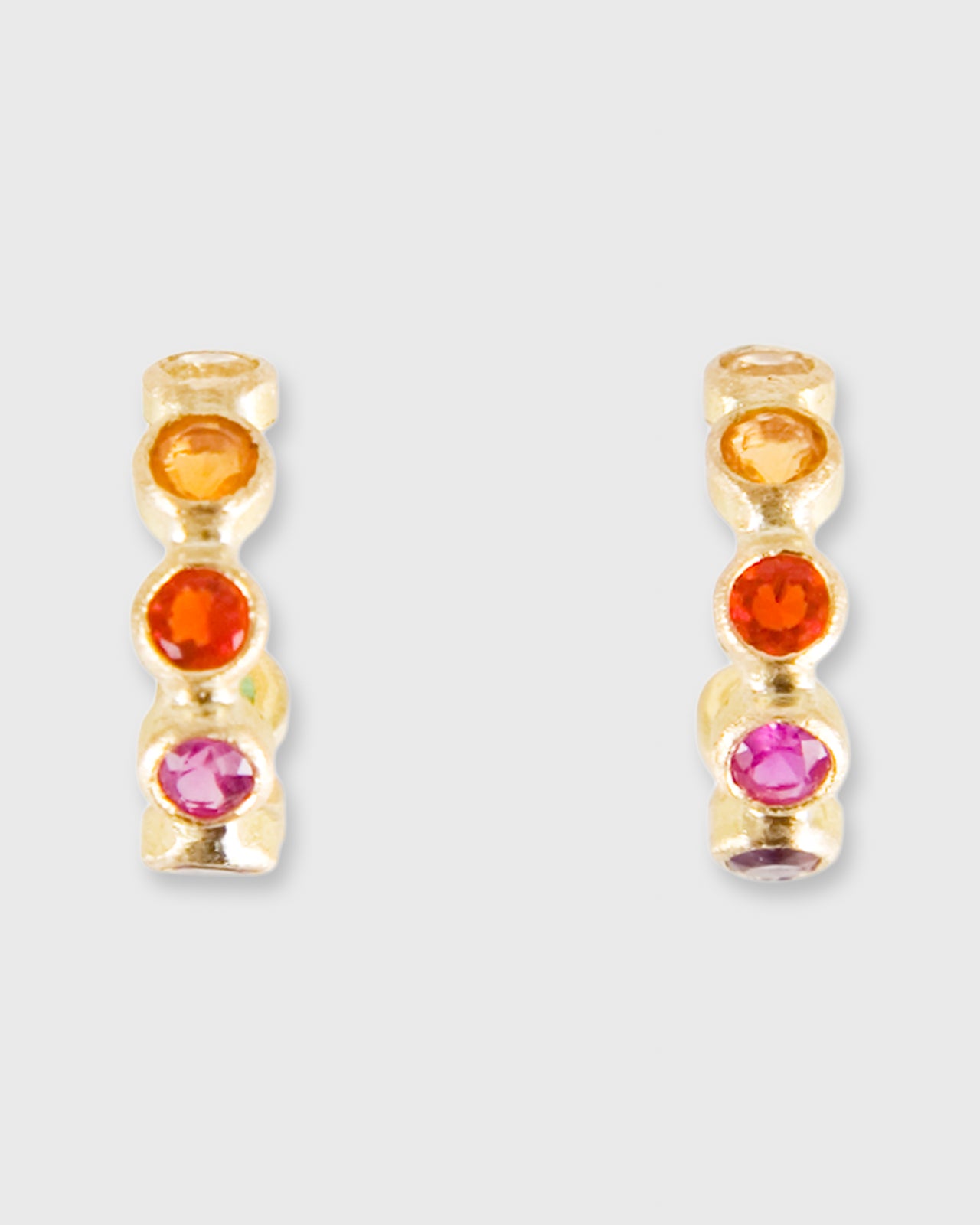 Mini Bollywood Hoop Earrings Rainbow