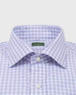 Load image into Gallery viewer, Spread Collar Dress Shirt in Lavender Gingham Poplin
