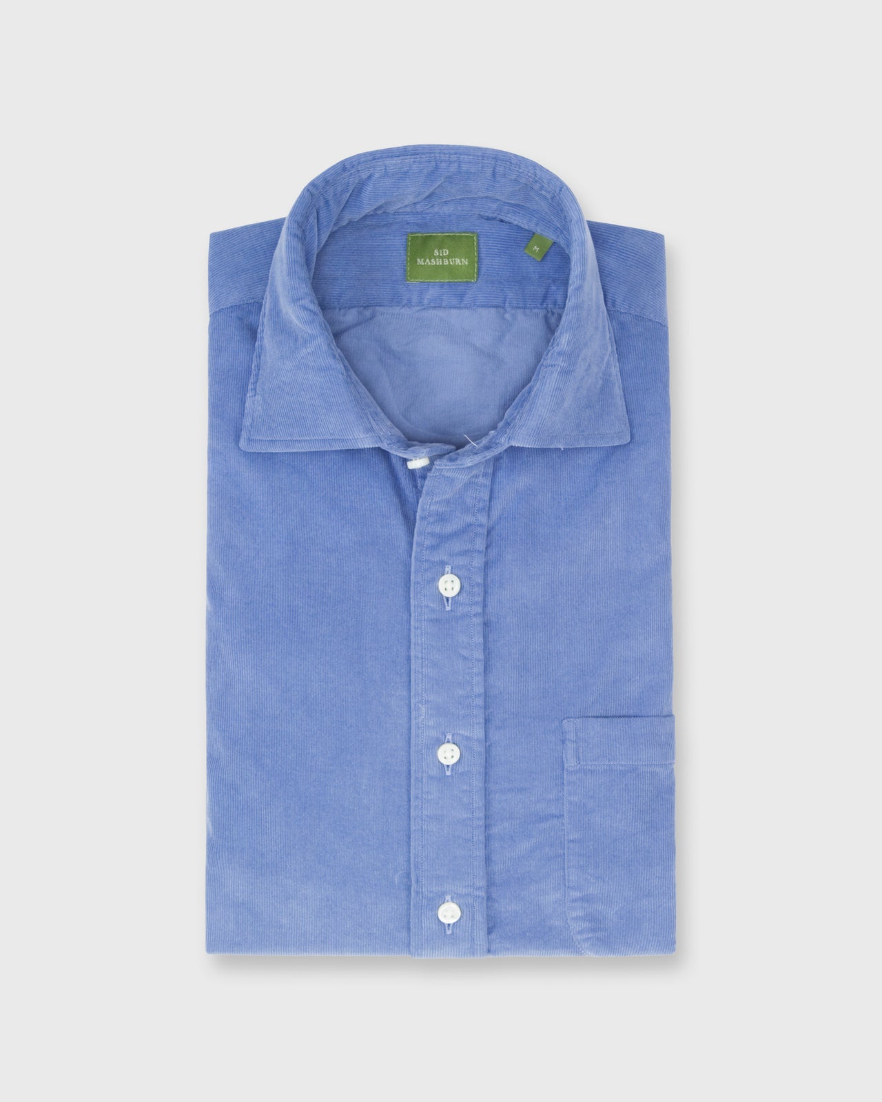 Spread Collar Sport Shirt in Periwinkle Corduroy