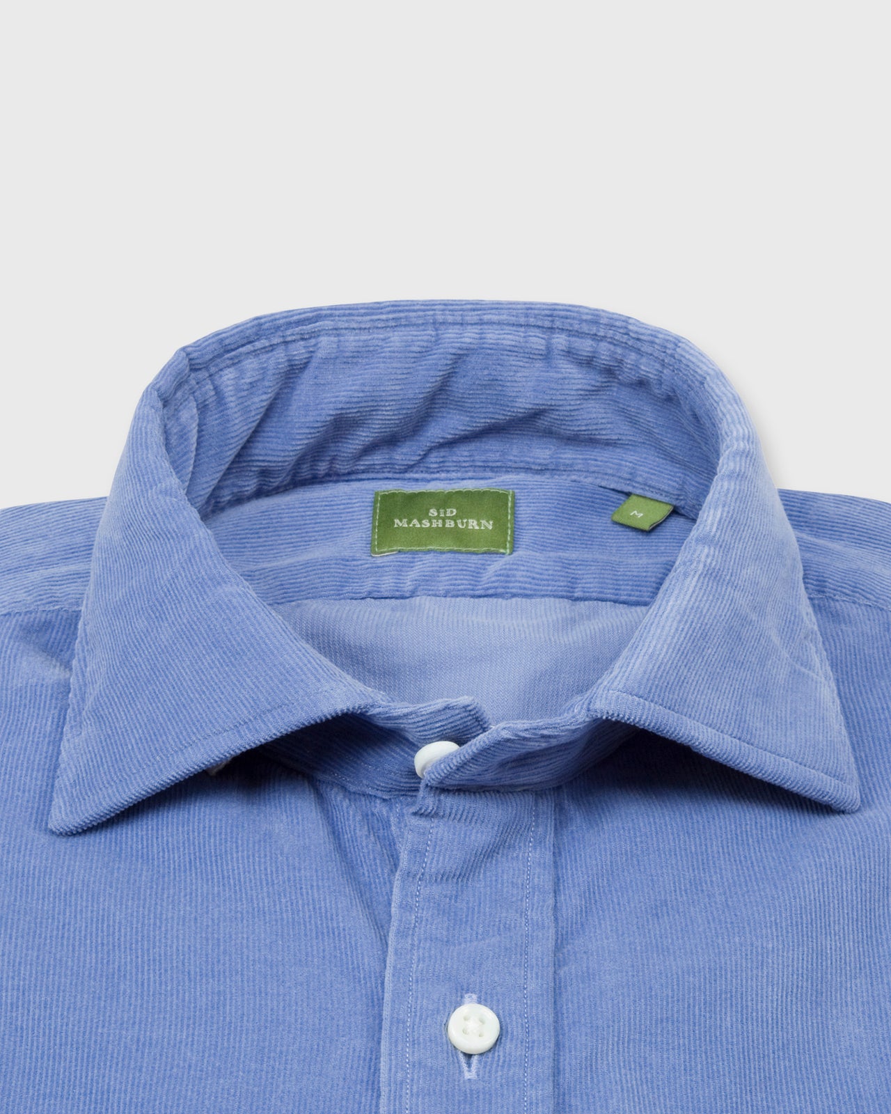 Spread Collar Sport Shirt in Periwinkle Corduroy