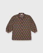 Load image into Gallery viewer, Volume Kimono Shirt in Olive/Berry Multi Persephone Liberty Fabric
