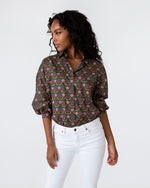 Load image into Gallery viewer, Volume Kimono Shirt in Olive/Berry Multi Persephone Liberty Fabric
