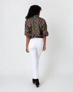 Load image into Gallery viewer, Volume Kimono Shirt in Olive/Berry Multi Persephone Liberty Fabric
