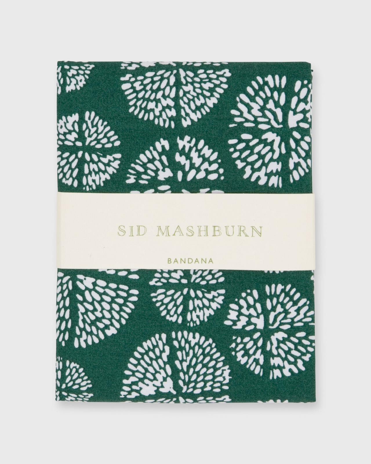 Bandana Green Pom Flower Print Poplin