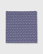 Load image into Gallery viewer, Cotton Print Pocket Square Navy Daisy
