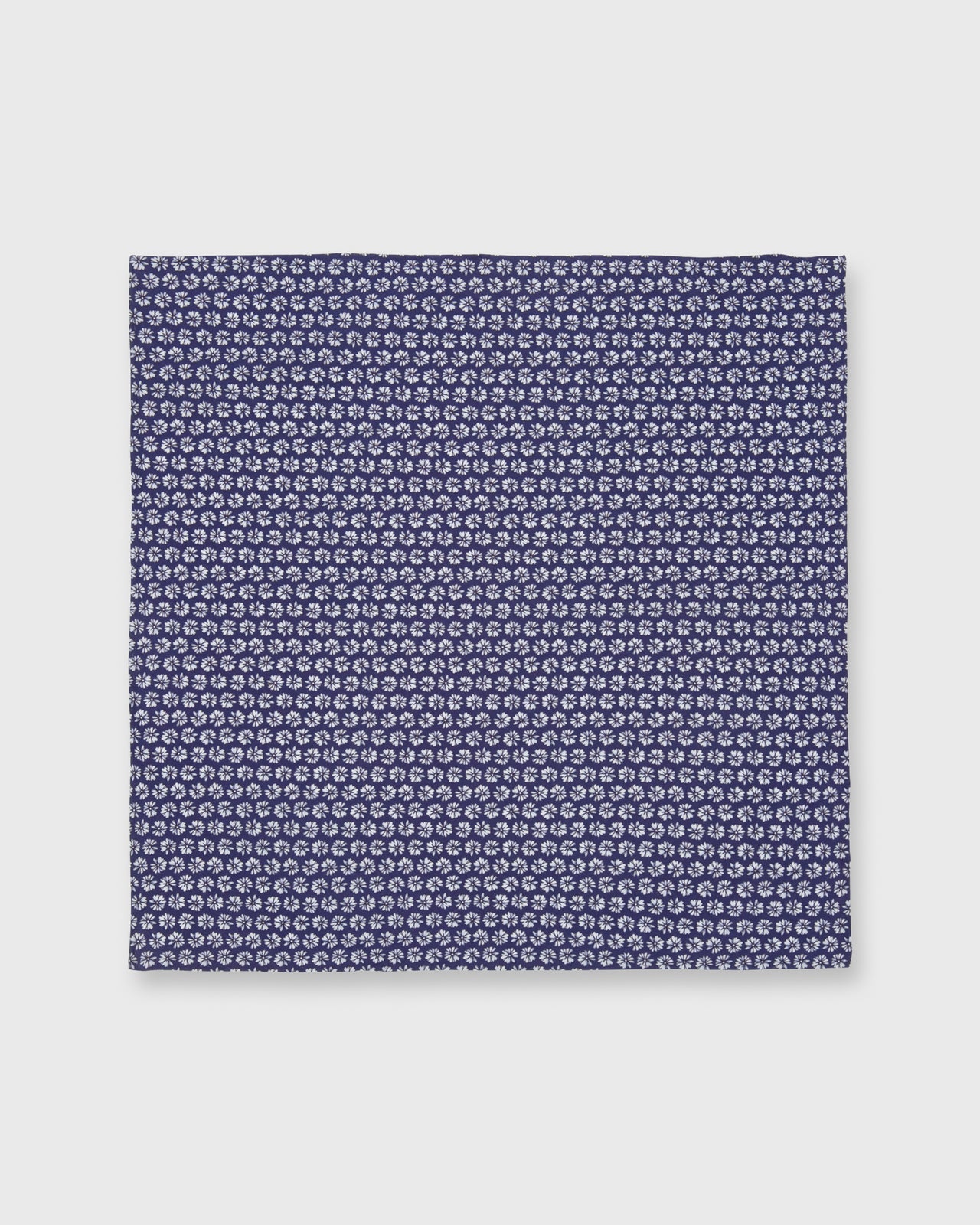Cotton Print Pocket Square Navy Daisy