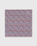 Load image into Gallery viewer, Cotton Print Pocket Square Red/Turquoise Pepper Liberty Fabric
