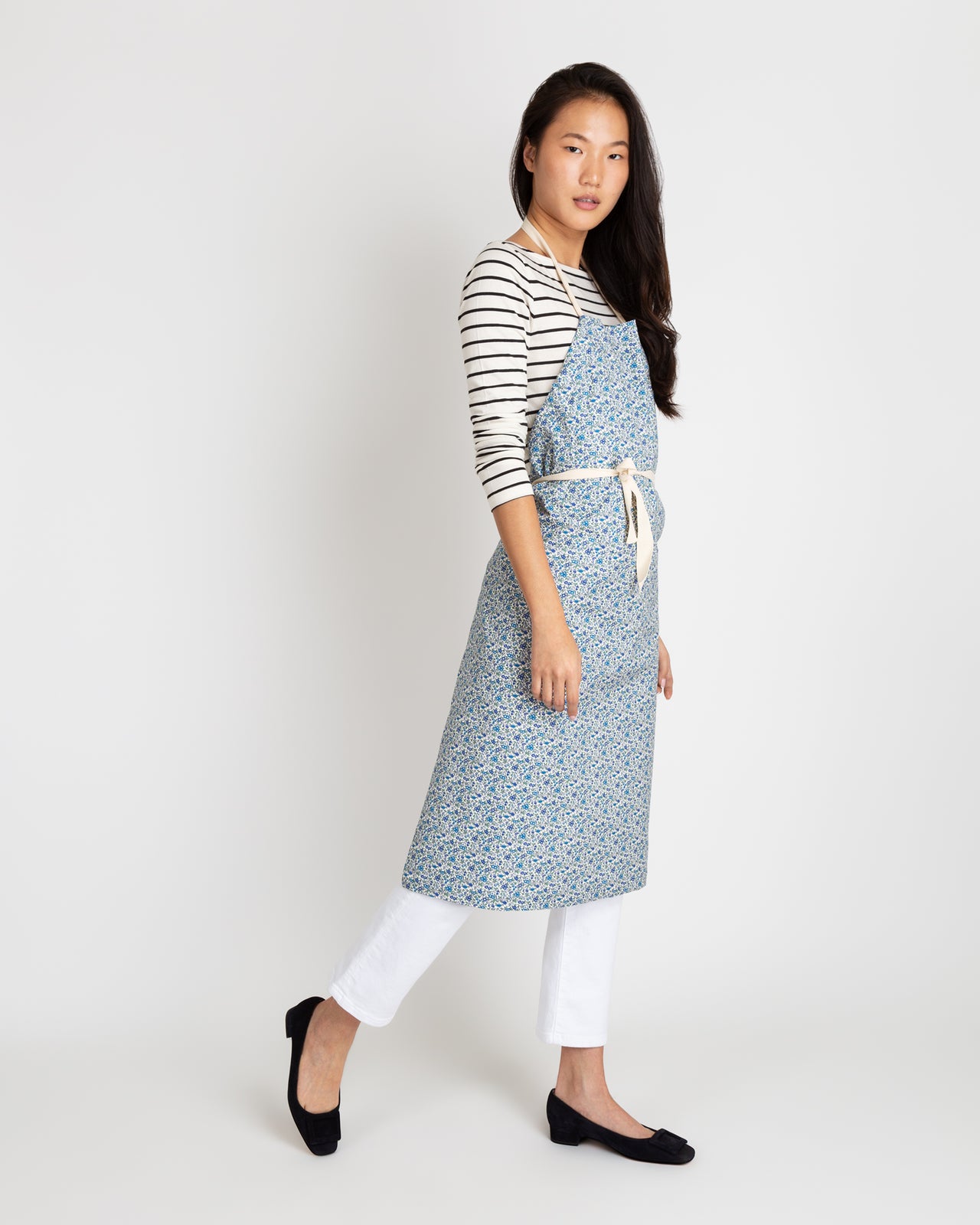Apron Blue/Green Chamomile Liberty Fabric