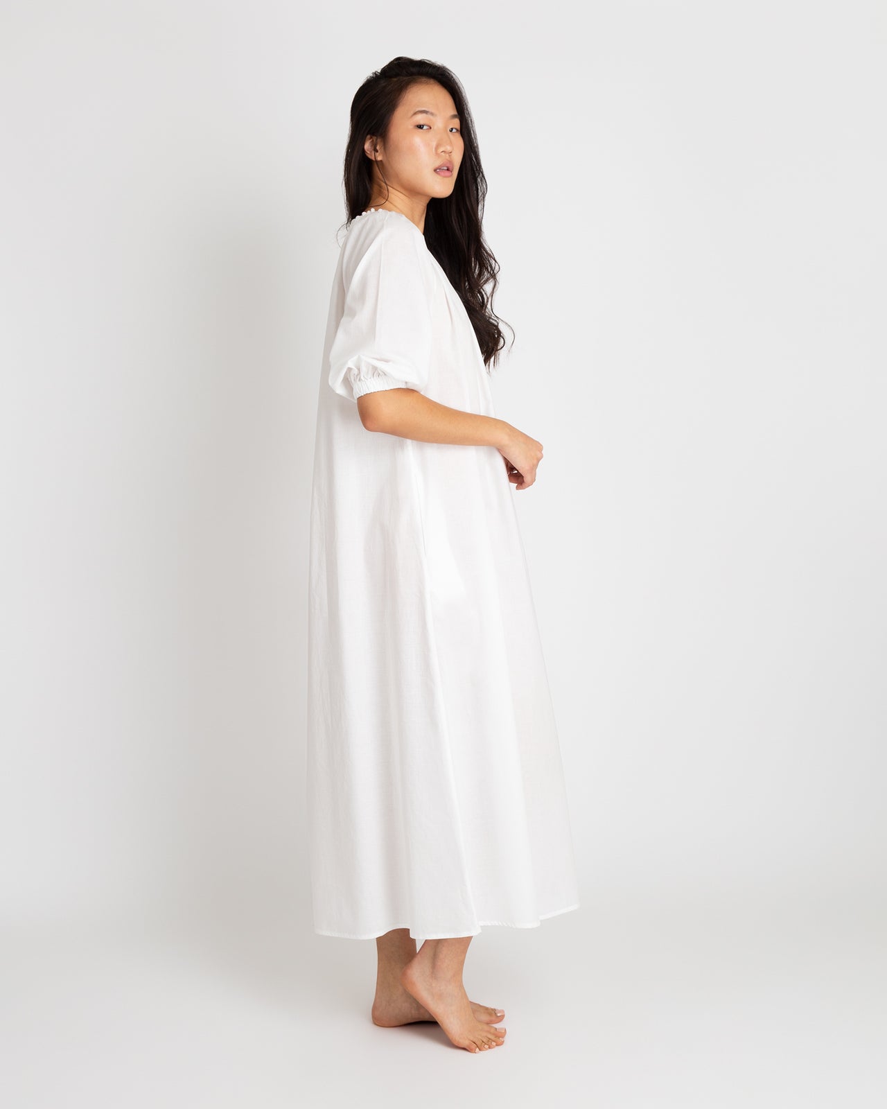 Lucy Nightdress White Cotton Lawn
