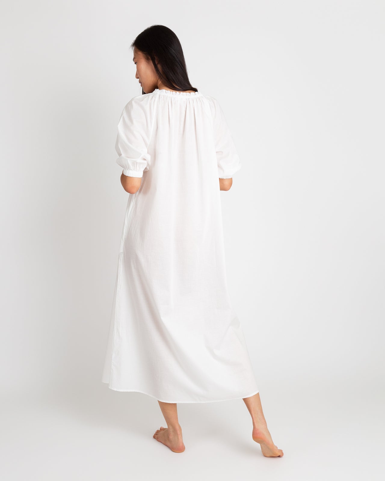 Lucy Nightdress White Cotton Lawn