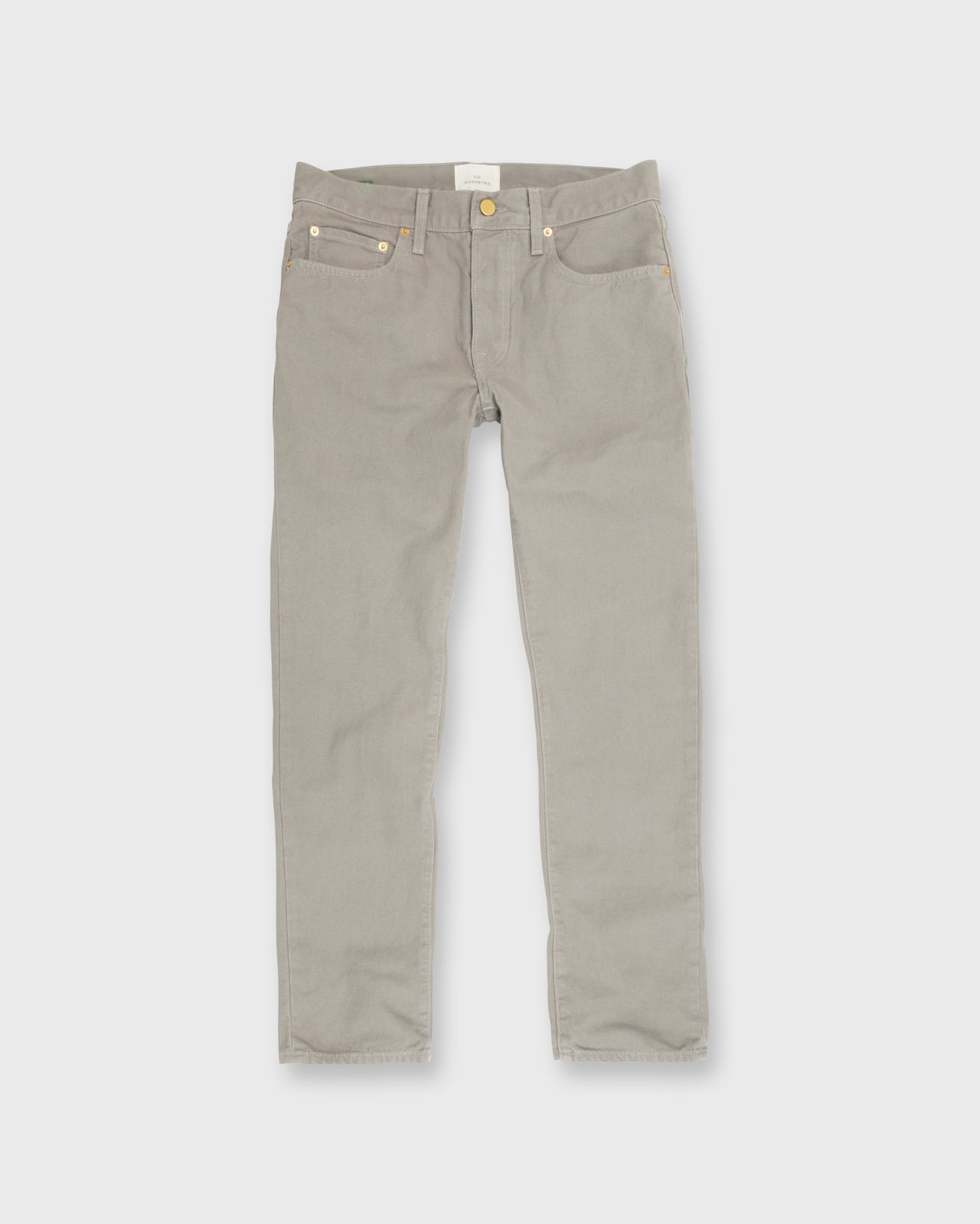 Slim Straight 5-Pocket Pant in Grey Garment-Dyed Canvas
