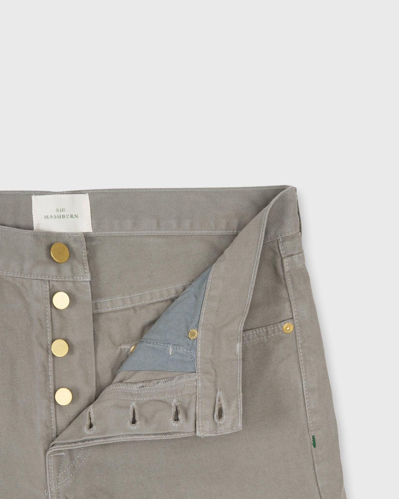 Slim Straight 5-Pocket Pant in Grey Garment-Dyed Canvas