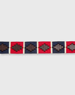 Load image into Gallery viewer, 1 1/8" Polo Belt in Red/Navy/Cream Chocolate Leather
