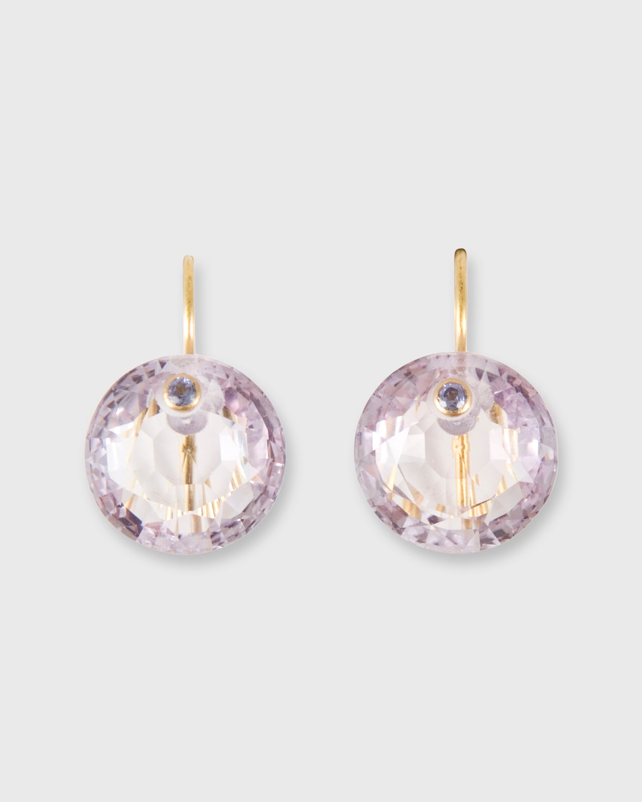 Round Gem Earrings in Amethyst/Tanzanite