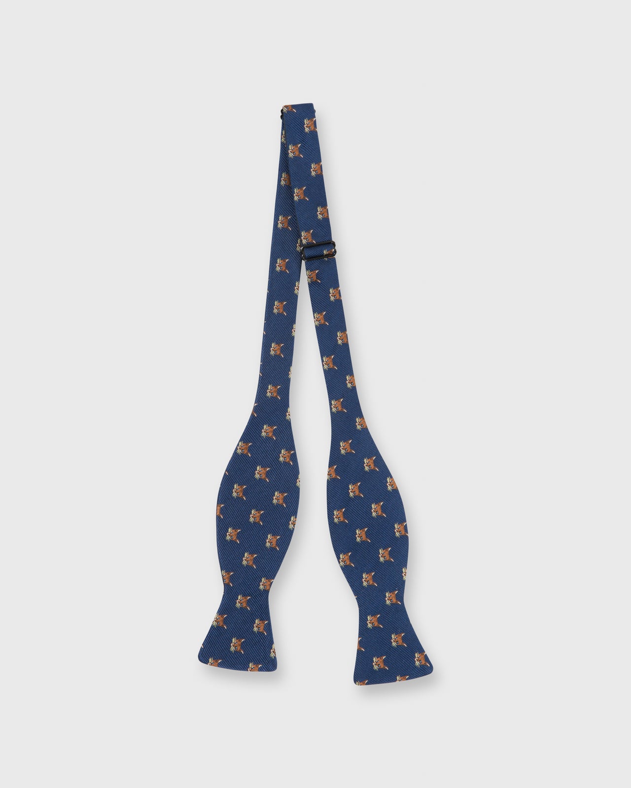 Silk Repp Club Bow Tie Navy Fox