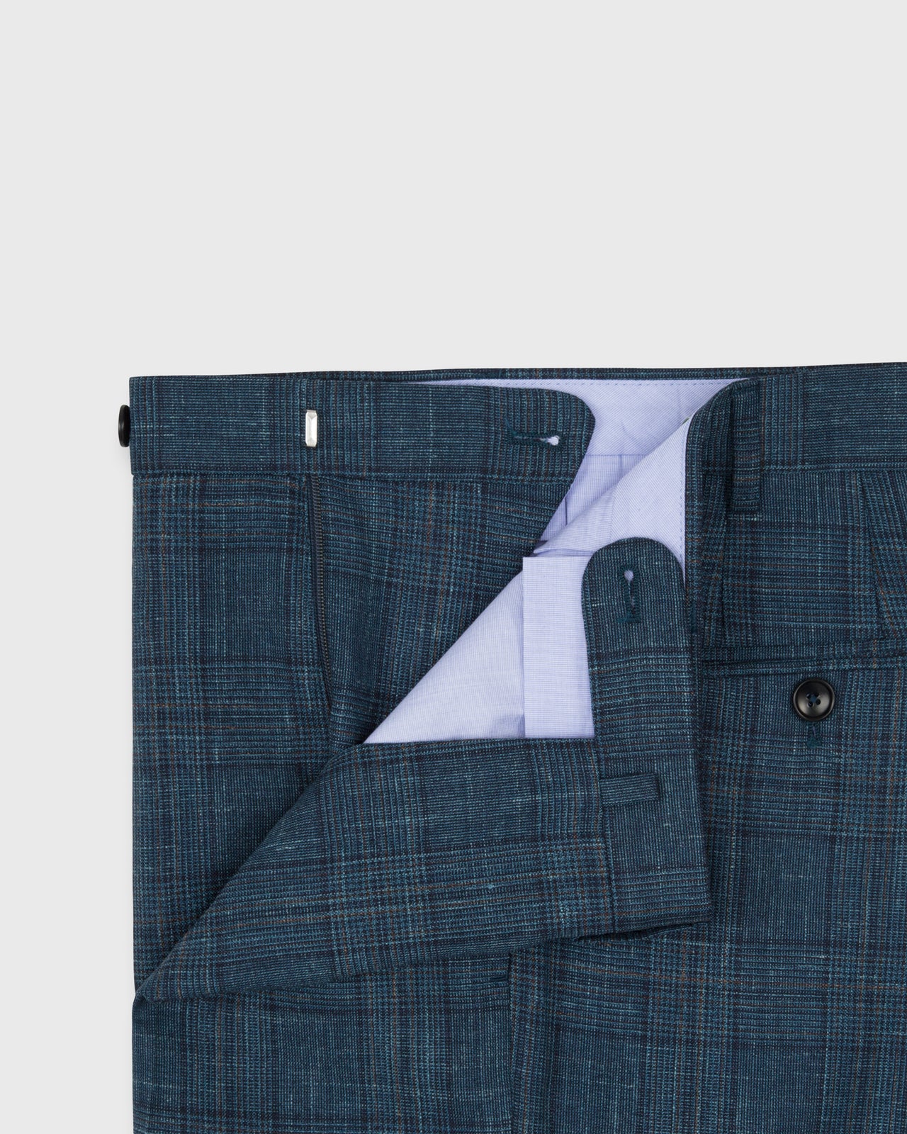Virgil No. 2 Suit in Petrol/Navy/Chocolate Glen Plaid Plainweave